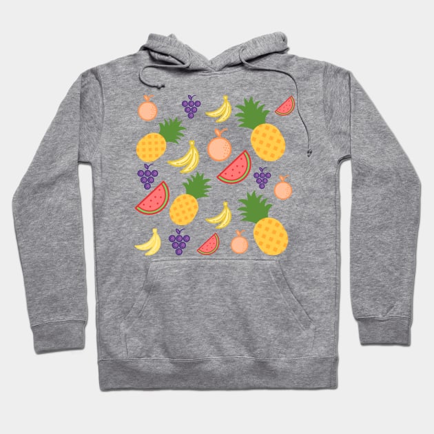 Colourful Fruit Cocktail Mosaic Hoodie by Dreamer